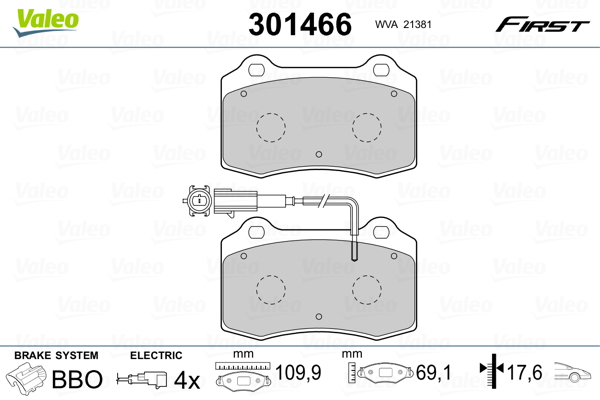 Set placute frana,frana disc 301466 VALEO