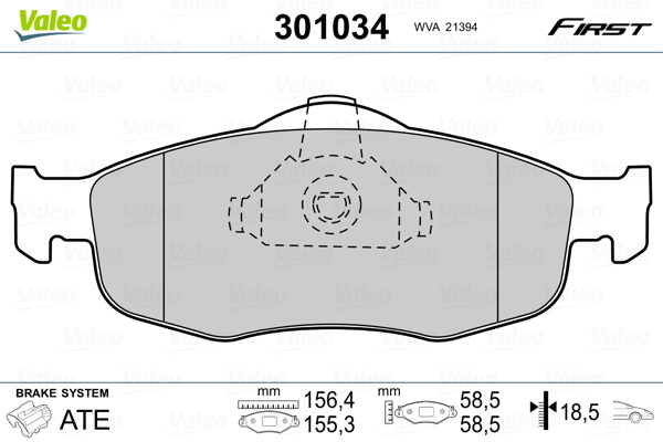 Set placute frana,frana disc 301034 VALEO