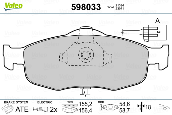 set placute frana,frana disc 598033 VALEO