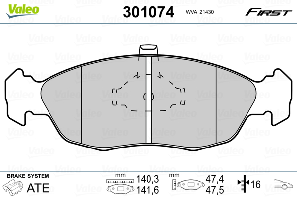 Set placute frana,frana disc 301074 VALEO