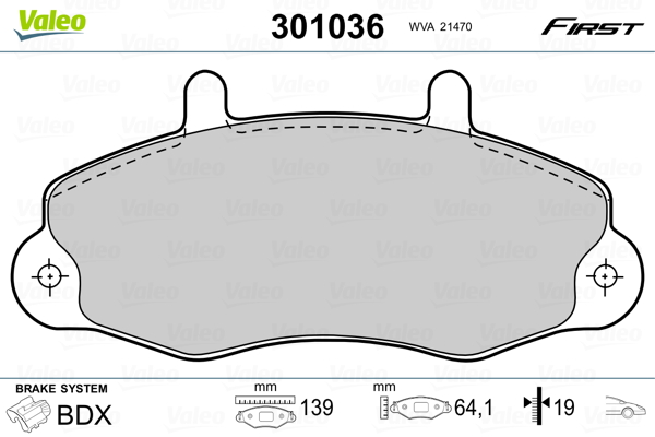 Set placute frana,frana disc 301036 VALEO