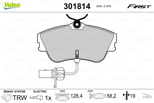 Set placute frana,frana disc 301814 VALEO