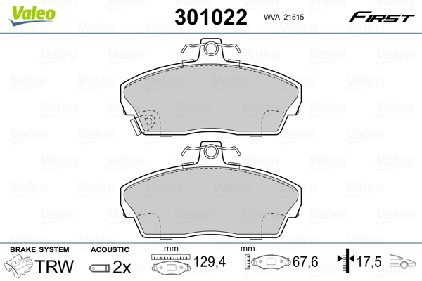 Set placute frana,frana disc 301022 VALEO