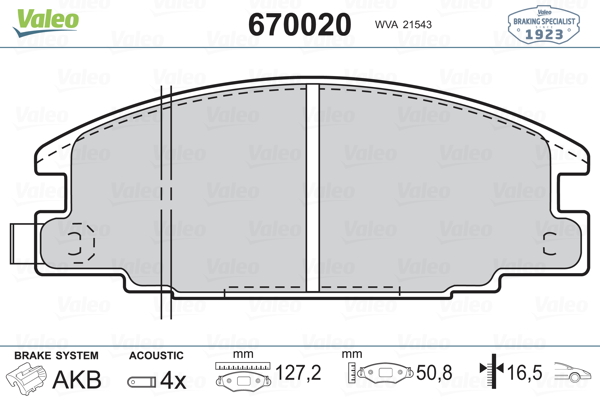 Set placute frana,frana disc 670020 VALEO