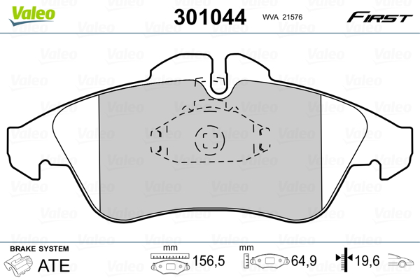 Set placute frana,frana disc 301044 VALEO