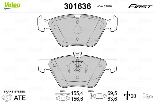 Set placute frana,frana disc 301636 VALEO