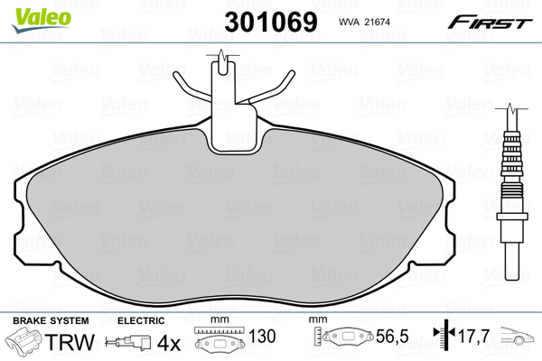 Set placute frana,frana disc 301069 VALEO