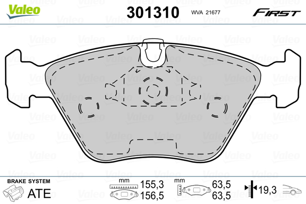 Set placute frana,frana disc 301310 VALEO