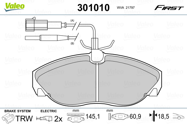 Set placute frana,frana disc 301010 VALEO