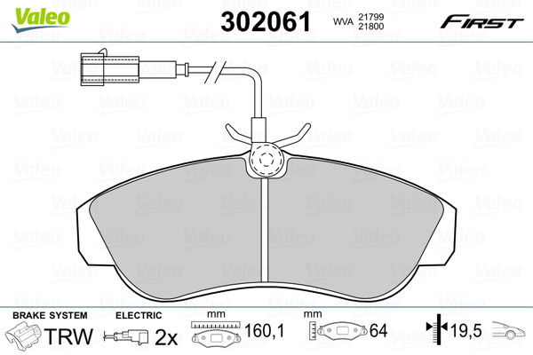 Set placute frana,frana disc 302061 VALEO