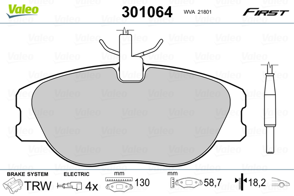 Set placute frana,frana disc 301064 VALEO