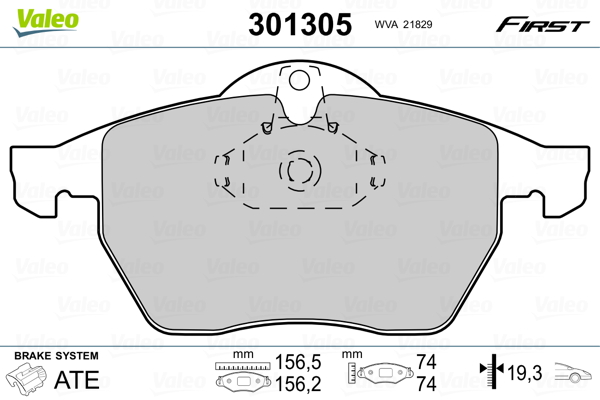 Set placute frana,frana disc 301305 VALEO