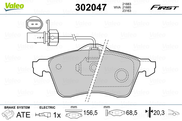 Set placute frana,frana disc 302047 VALEO