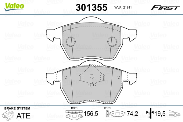 Set placute frana,frana disc 301355 VALEO