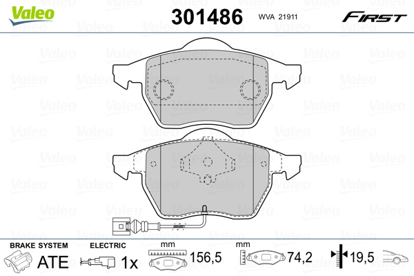 Set placute frana,frana disc 301486 VALEO