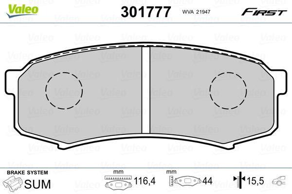 Set placute frana,frana disc 301777 VALEO