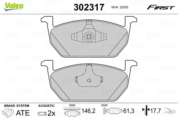 Set placute frana,frana disc 302317 VALEO