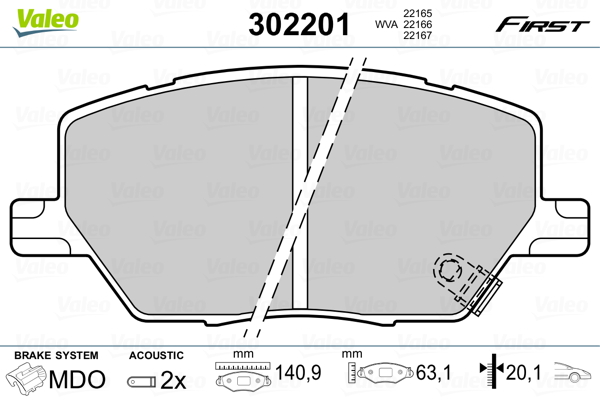 Set placute frana,frana disc 302201 VALEO