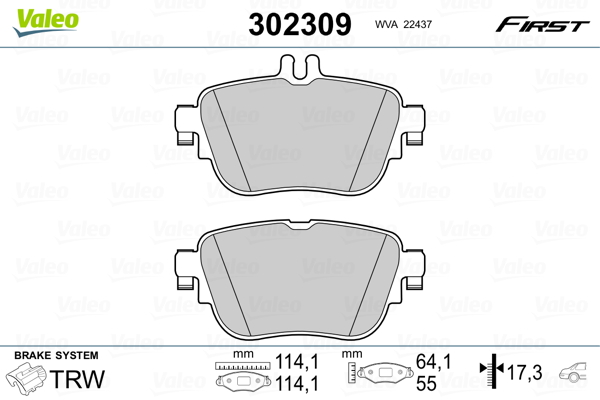 Set placute frana,frana disc 302309 VALEO