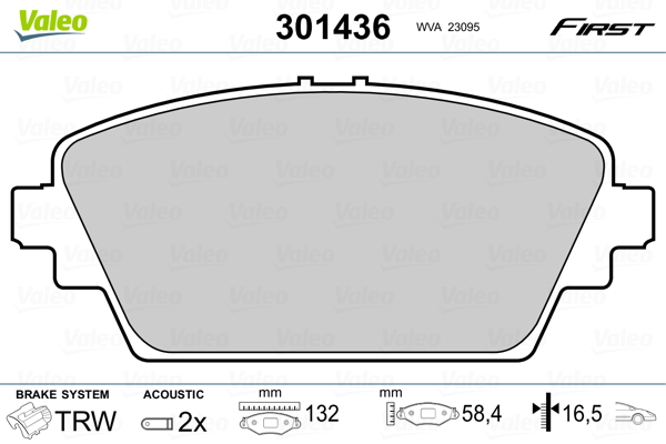 Set placute frana,frana disc 301436 VALEO