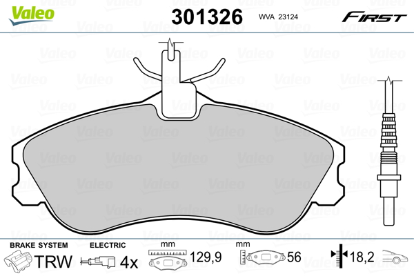 Set placute frana,frana disc 301326 VALEO