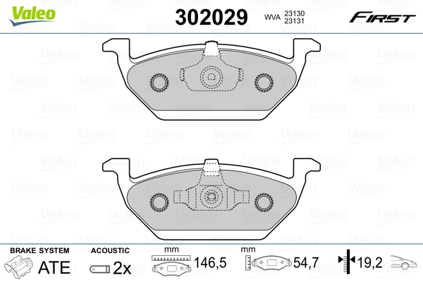 Set placute frana,frana disc 302029 VALEO