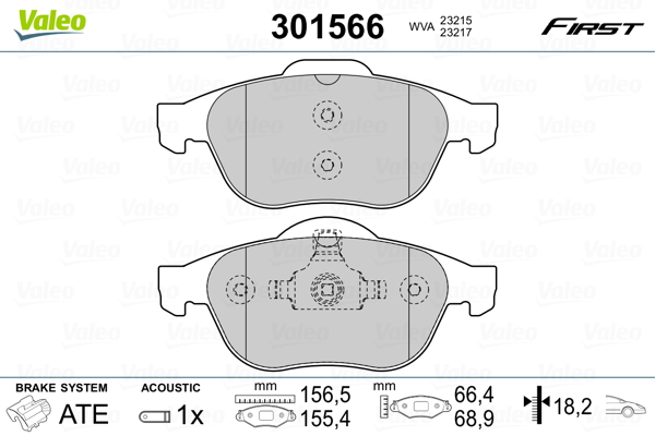 Set placute frana,frana disc 301566 VALEO