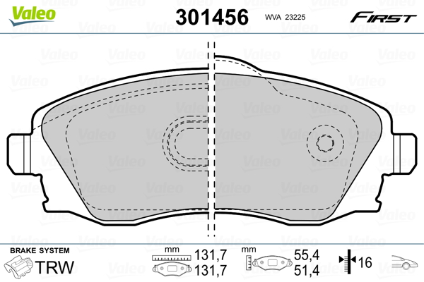 Set placute frana,frana disc 301456 VALEO