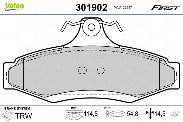 Set placute frana,frana disc 301902 VALEO