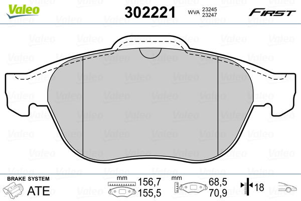 Set placute frana,frana disc 302221 VALEO