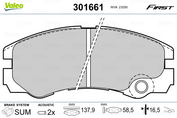 Set placute frana,frana disc 301661 VALEO