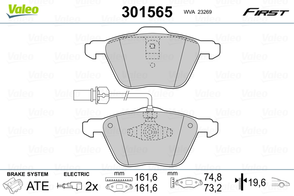 Set placute frana,frana disc 301565 VALEO