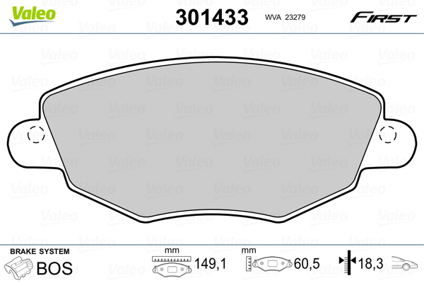 Set placute frana,frana disc 301433 VALEO