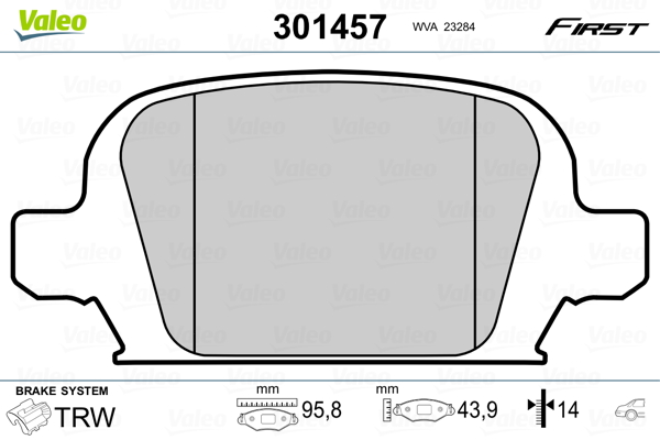 Set placute frana,frana disc 301457 VALEO