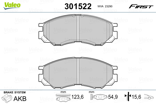 Set placute frana,frana disc 301522 VALEO