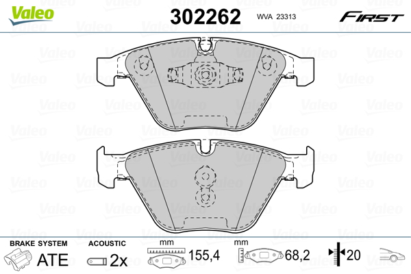 Set placute frana,frana disc 302262 VALEO