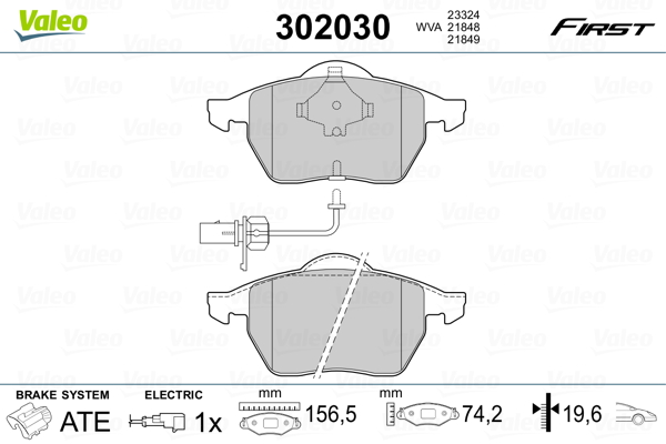 Set placute frana,frana disc 302030 VALEO