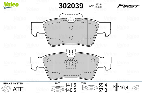 Set placute frana,frana disc 302039 VALEO