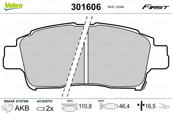 Set placute frana,frana disc 301606 VALEO