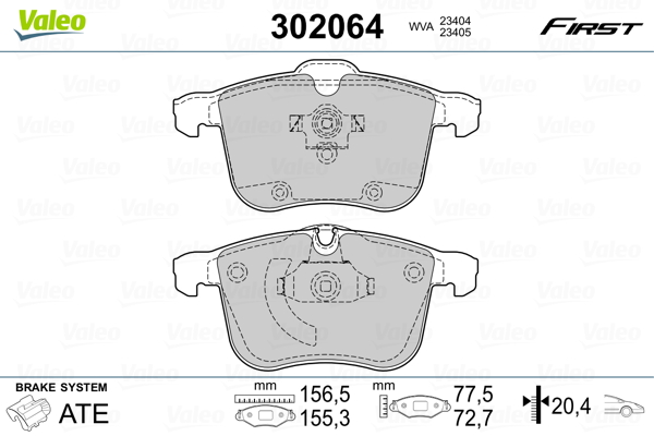 Set placute frana,frana disc 302064 VALEO