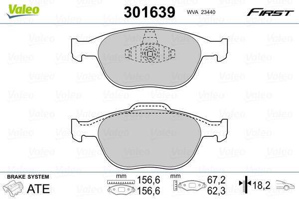 Set placute frana,frana disc 301639 VALEO