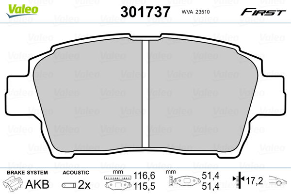 Set placute frana,frana disc 301737 VALEO