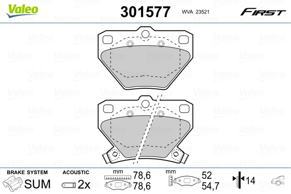 Set placute frana,frana disc 301577 VALEO