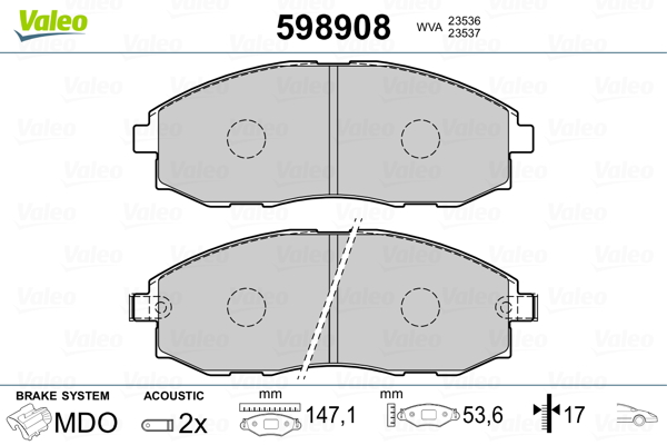 set placute frana,frana disc 598908 VALEO