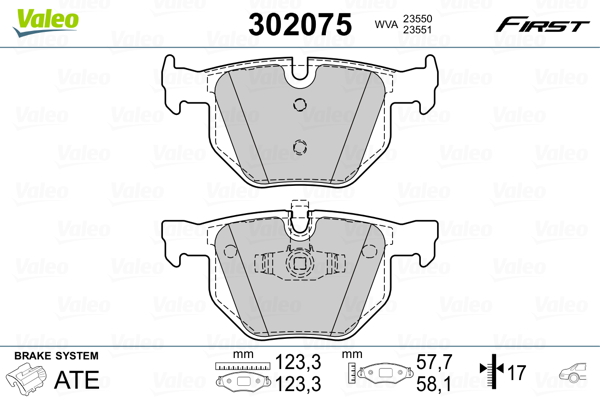 Set placute frana,frana disc 302075 VALEO