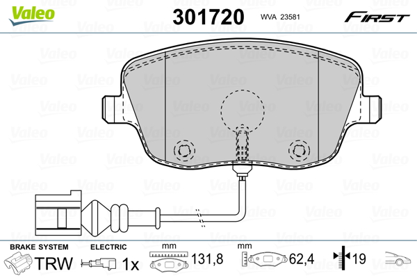 Set placute frana,frana disc 301720 VALEO