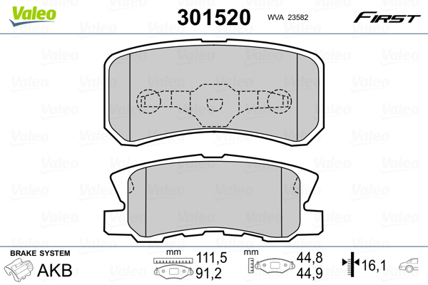 Set placute frana,frana disc 301520 VALEO