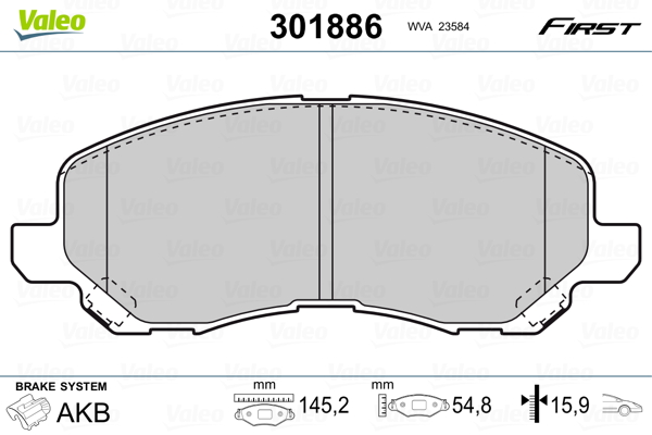 Set placute frana,frana disc 301886 VALEO