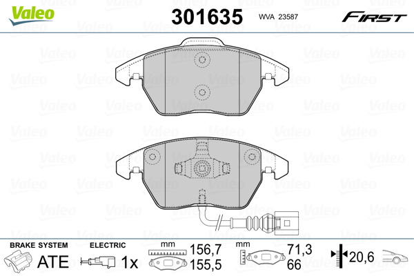 Set placute frana,frana disc 301635 VALEO