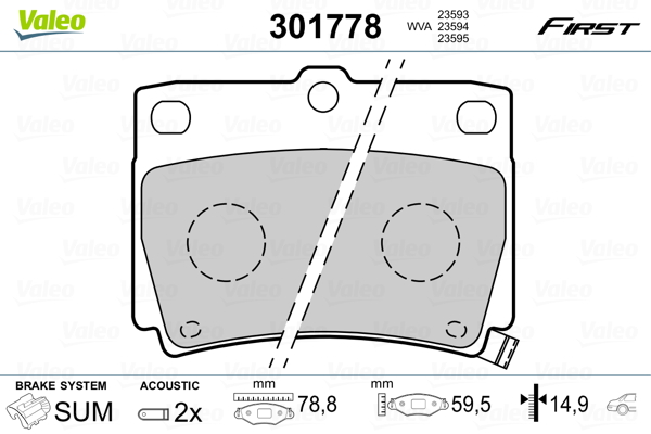 Set placute frana,frana disc 301778 VALEO